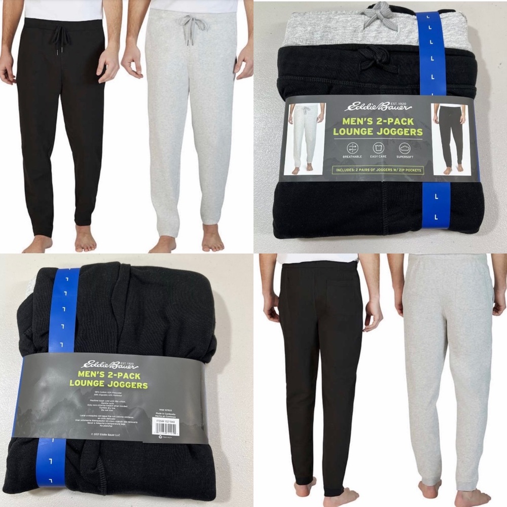 Eddie Bauer 2 pack Black and Grey Sweatpants